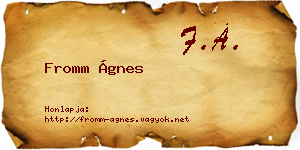 Fromm Ágnes névjegykártya