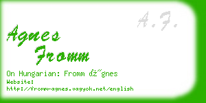 agnes fromm business card